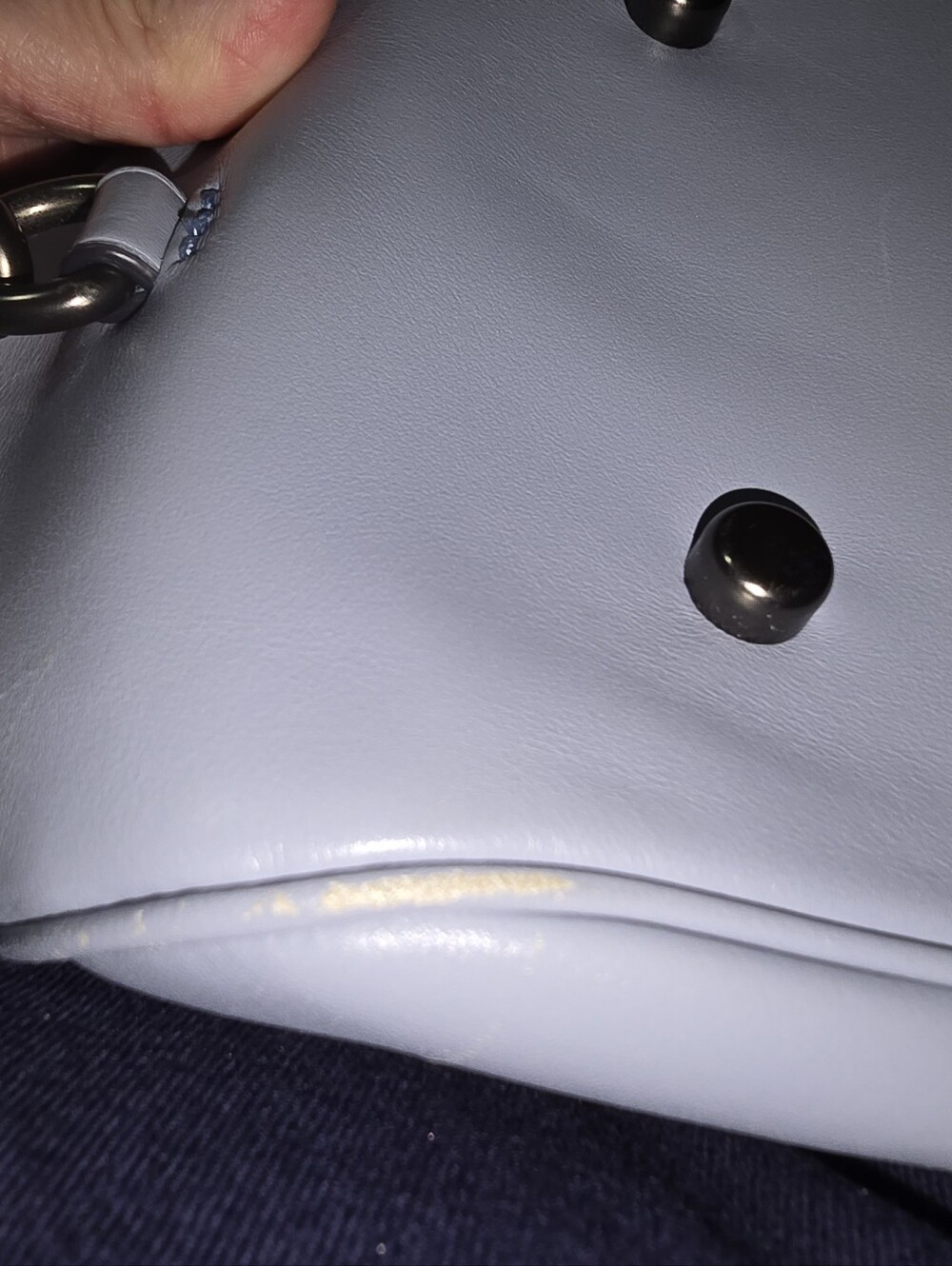 Coach Lane Pebbled Leather Satchel in Light Blue With Crossbody Strap - Picture 13 of 14